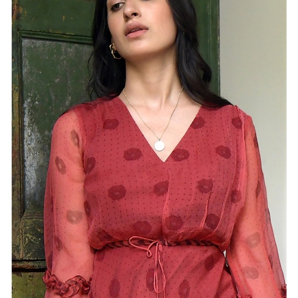 Taro Chiffon Maxi Dress - Indian Designer - Picture 3 of 3